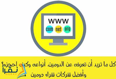 كل ما تريد أن تعرفه عن الدومين، أنواعه وكيف احجزه؟ وأفضل شركات شراء دومين